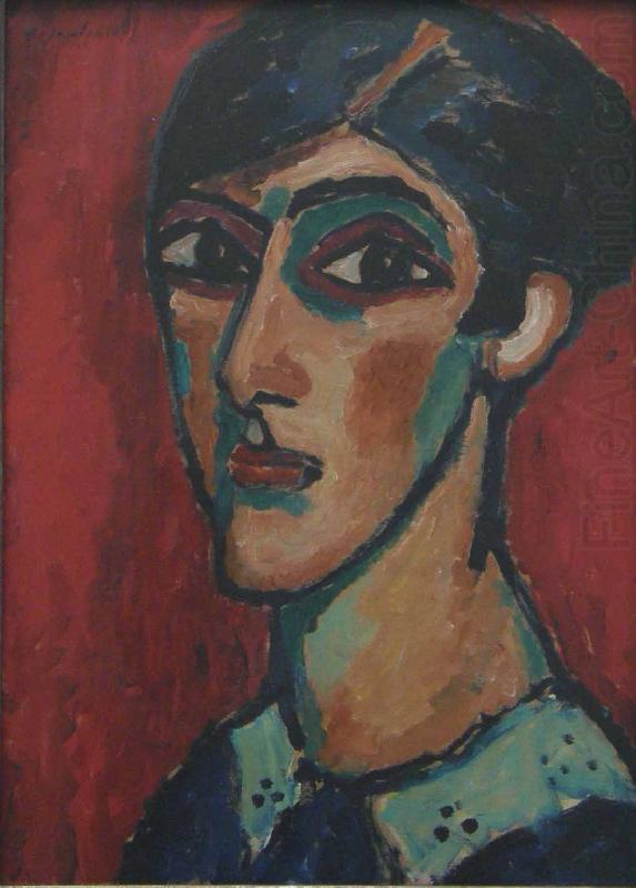 Alexej von Jawlensky Langlicher Kopf in Braunrot china oil painting image